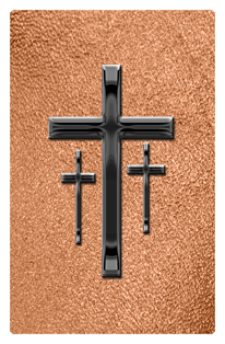 DF35T 517 BK SH CP Black 3 Crosses Shimmer Copper Background